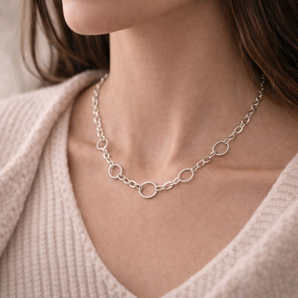 Pre-Owned Silpada Linked Charm Necklace - Retired Design