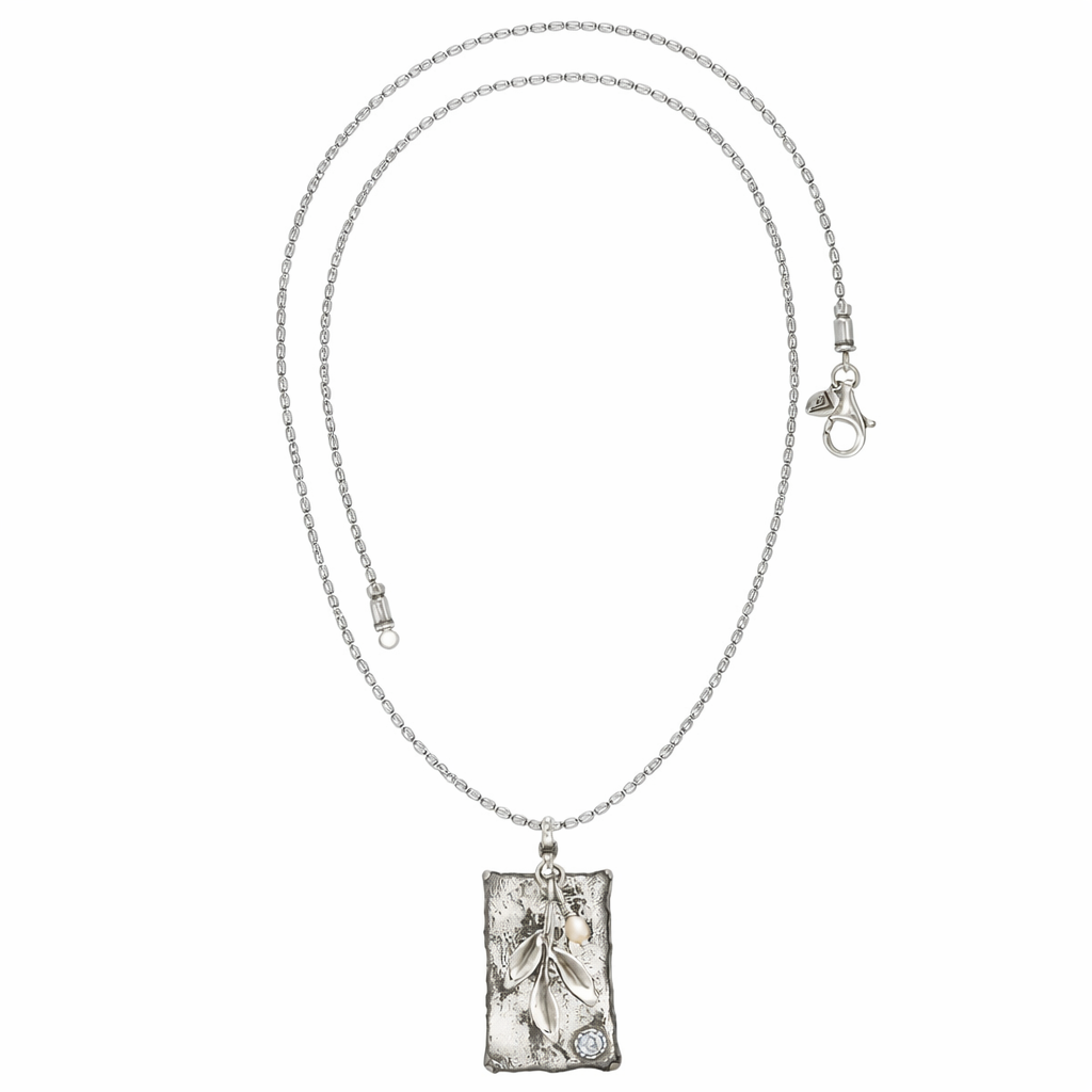 Pre-Owned Silpada Sterling Silver "Leaf Spring" Pendant Necklace - Retired Design