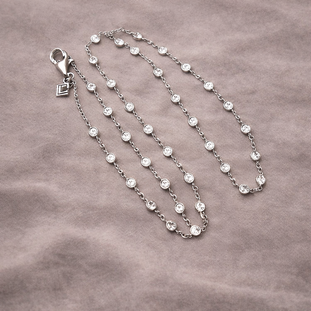 Pre-Owned Silpada's "Raindrop" CZ Sterling Silver Necklace - Retired Design