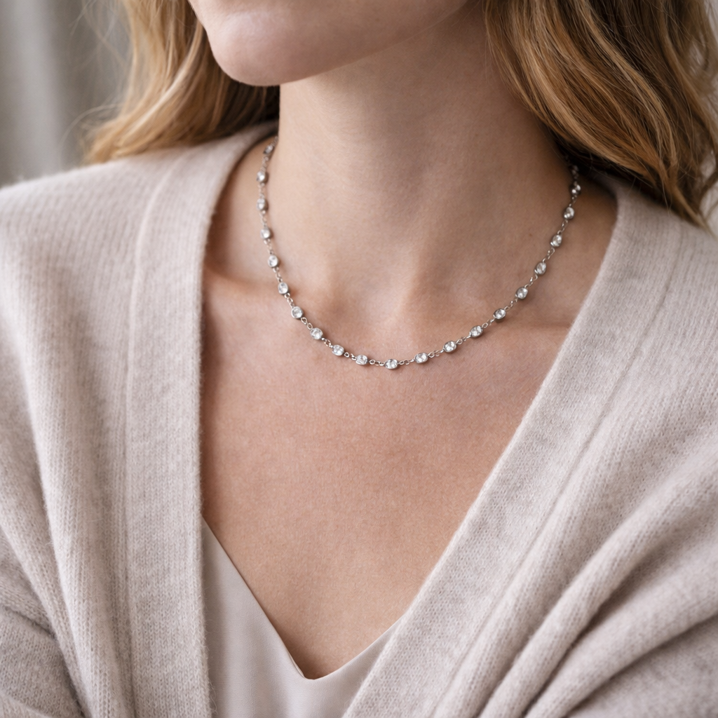 Pre-Owned Silpada's "Raindrop" CZ Sterling Silver Necklace - Retired Design