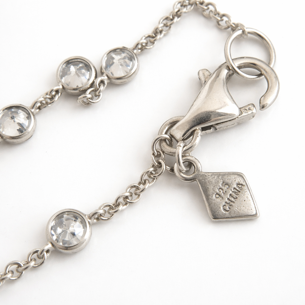 Pre-Owned Silpada's "Raindrop" CZ Sterling Silver Necklace - Retired Design