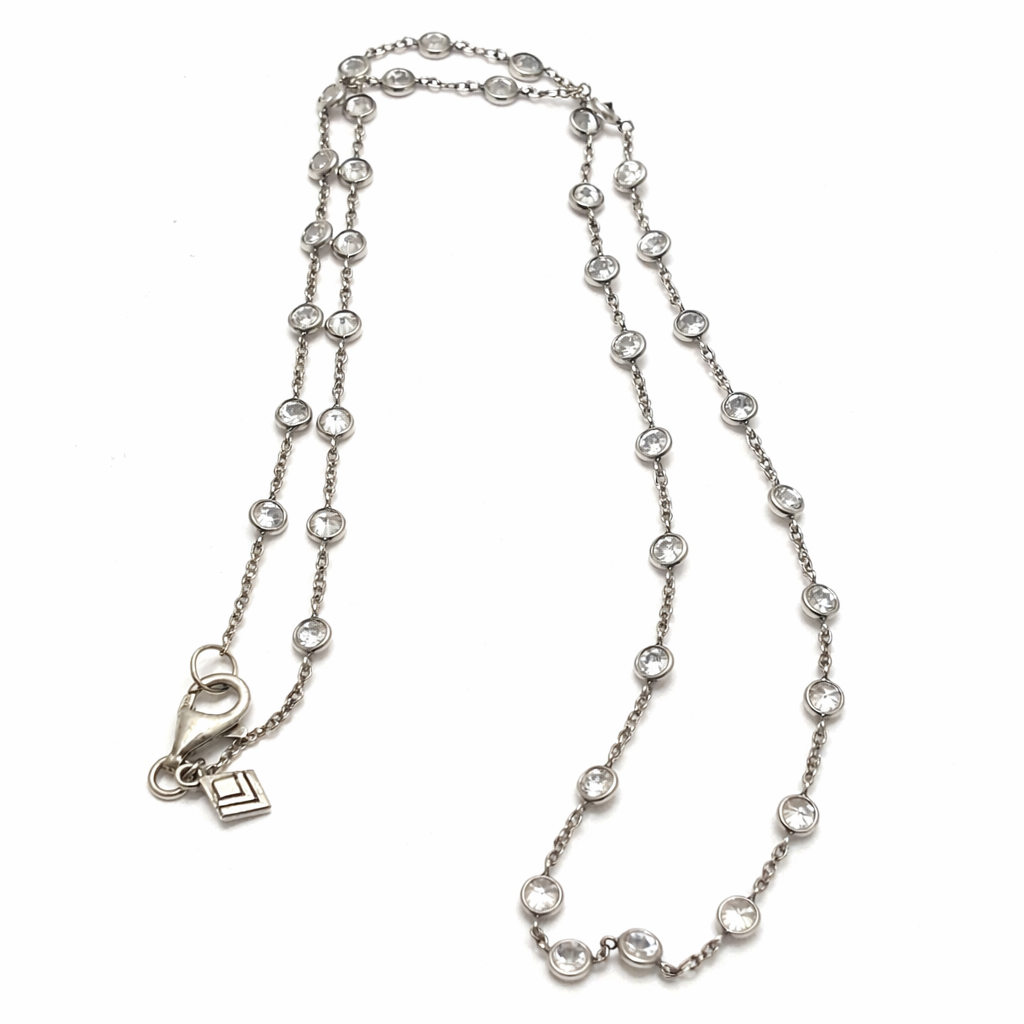 Pre-Owned Silpada's "Raindrop" CZ Sterling Silver Necklace - Retired Design