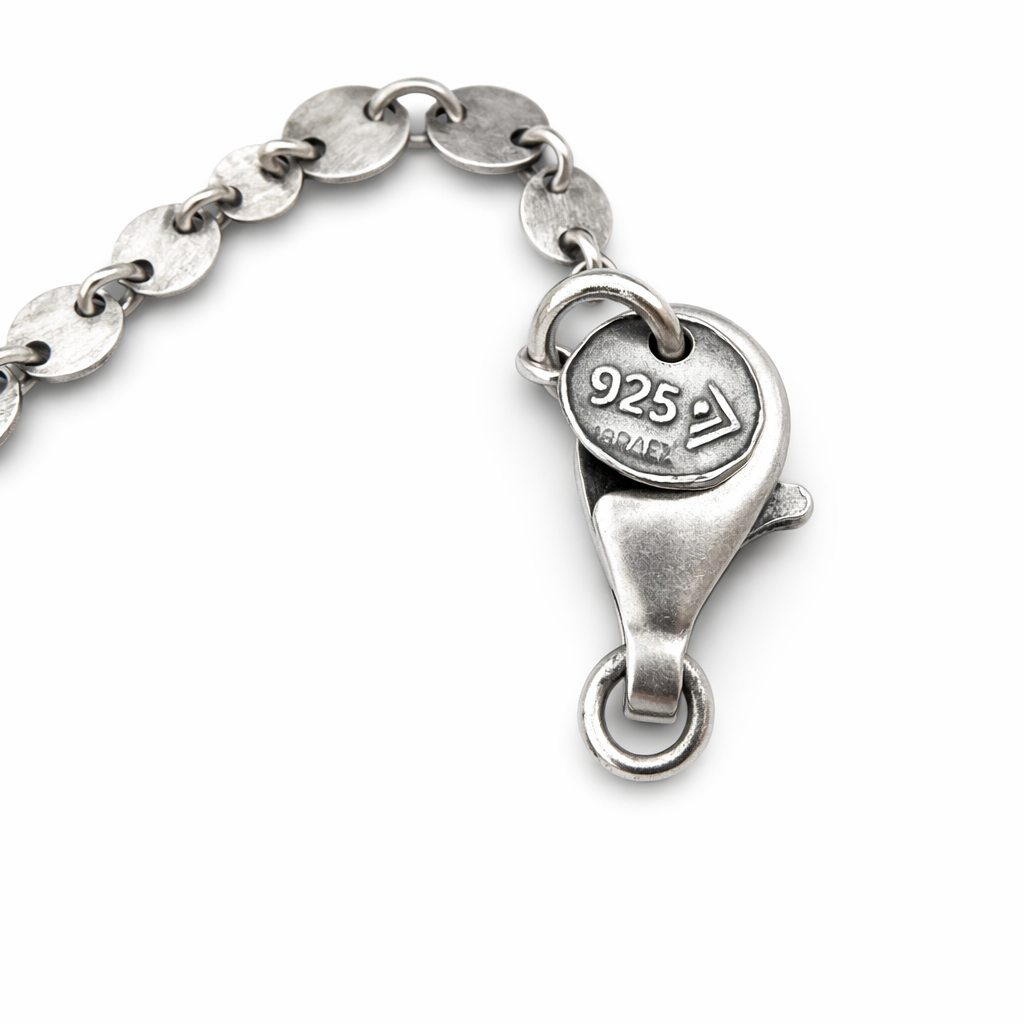 Pre-Owned Silpada Sterling Silver Oxidized Mini Interlocking Disk Necklace - Retired Design