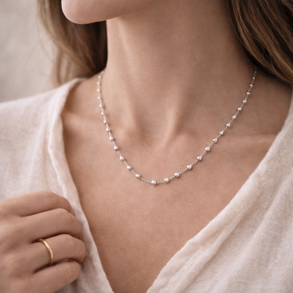 Pre-Owned Silpada Sterling Silver Bead Necklace - Retired Design