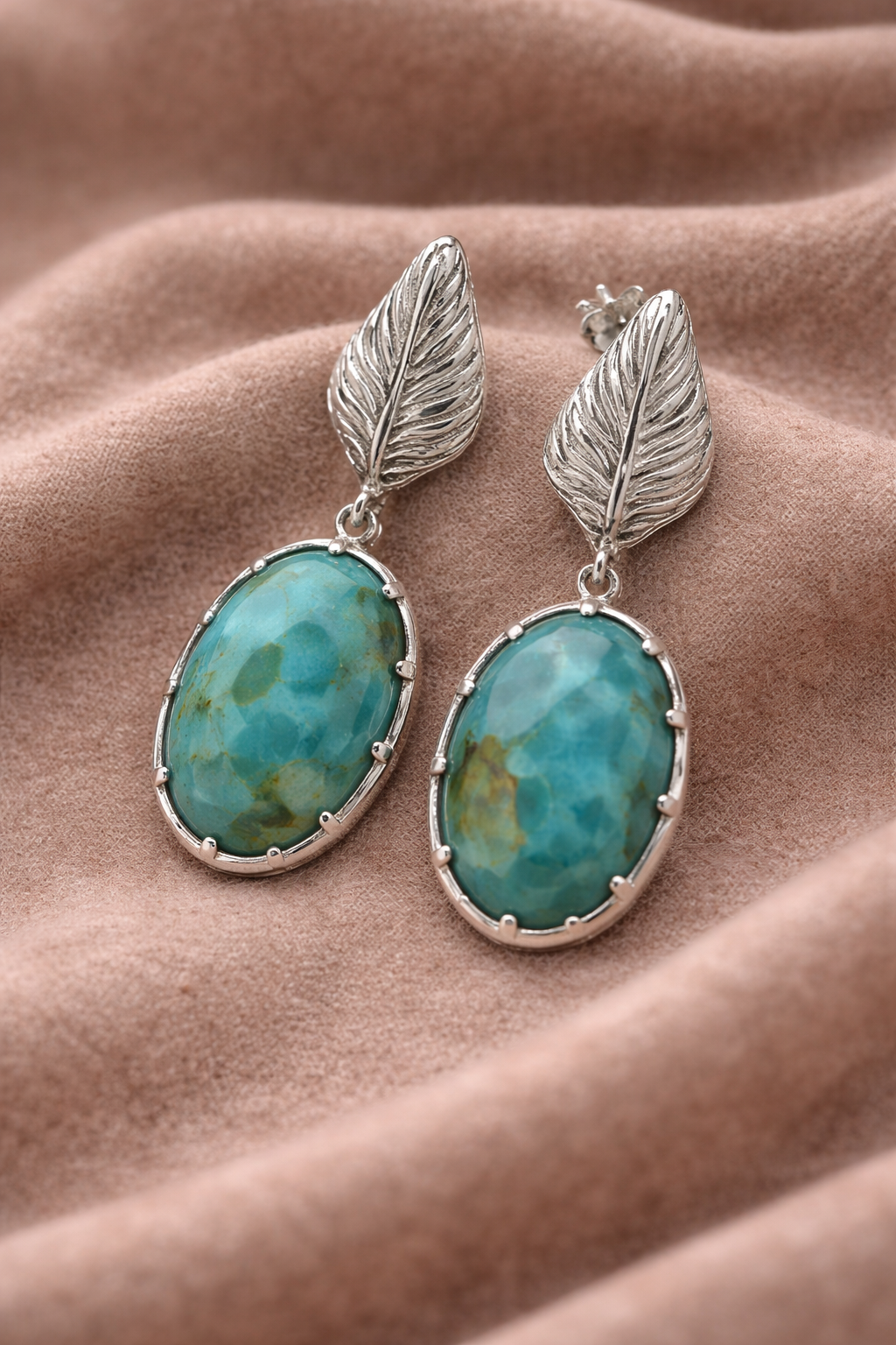 Simply Savvy “Turquoise Oasis” Leaf Drop Earrings