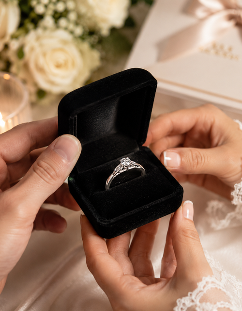 Load image into Gallery viewer, Simply Savvy 10K White Gold Diamond Solitaire Promise Ring | 1/12 CTW Round Diamond
