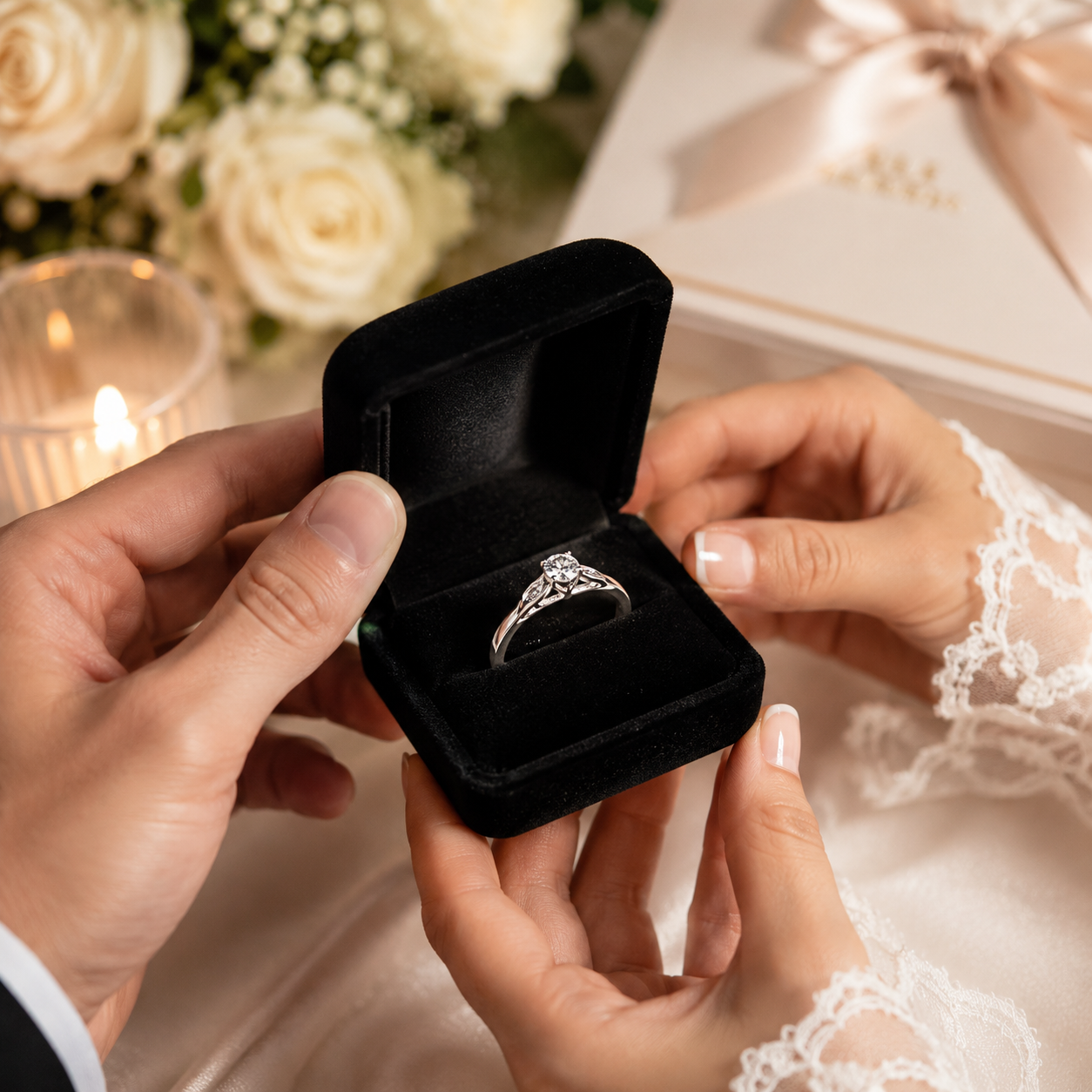 Simply Savvy 10K White Gold Diamond Solitaire Promise Ring | 1/12 CTW Round Diamond