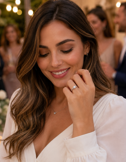 Load image into Gallery viewer, Simply Savvy 10K White Gold Diamond Solitaire Promise Ring | 1/12 CTW Round Diamond

