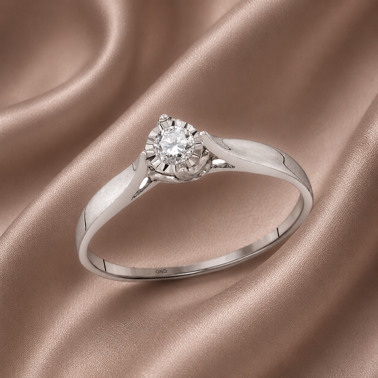 Simply Savvy 10K White Gold Diamond Solitaire Promise Ring | 1/12 CTW Round Diamond
