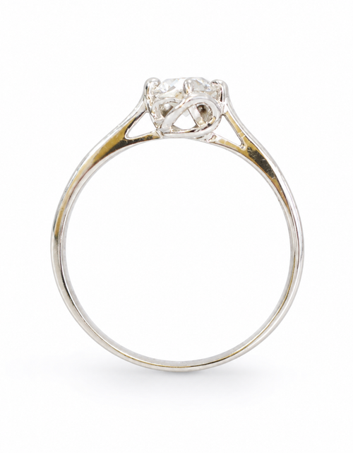 Load image into Gallery viewer, Simply Savvy 10K White Gold Diamond Solitaire Promise Ring | 1/12 CTW Round Diamond
