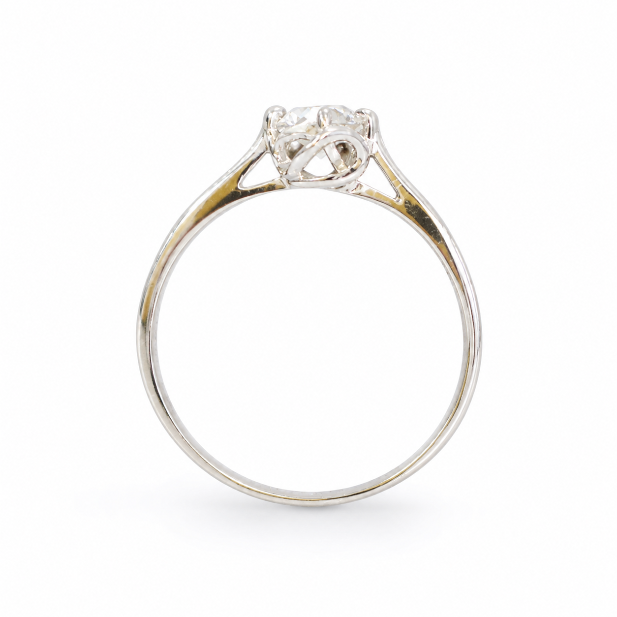 Simply Savvy 10K White Gold Diamond Solitaire Promise Ring | 1/12 CTW Round Diamond