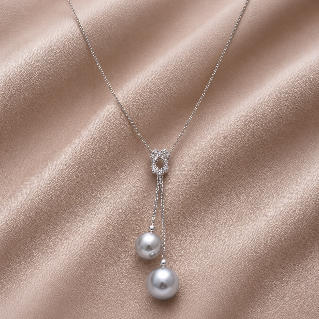 925 Sterling Silver Tahitian Pearl Drop Necklace – 8x9mm