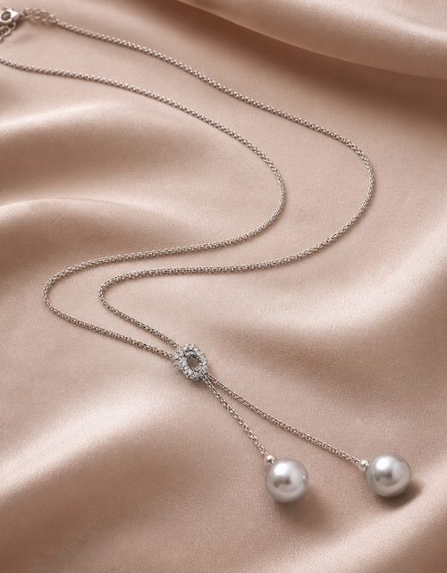 Load image into Gallery viewer, 925 Sterling Silver Tahitian Pearl Drop Necklace – 8x9mm
