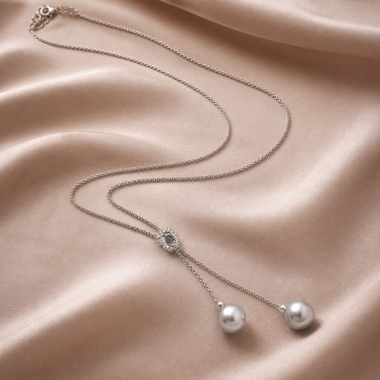 925 Sterling Silver Tahitian Pearl Drop Necklace – 8x9mm