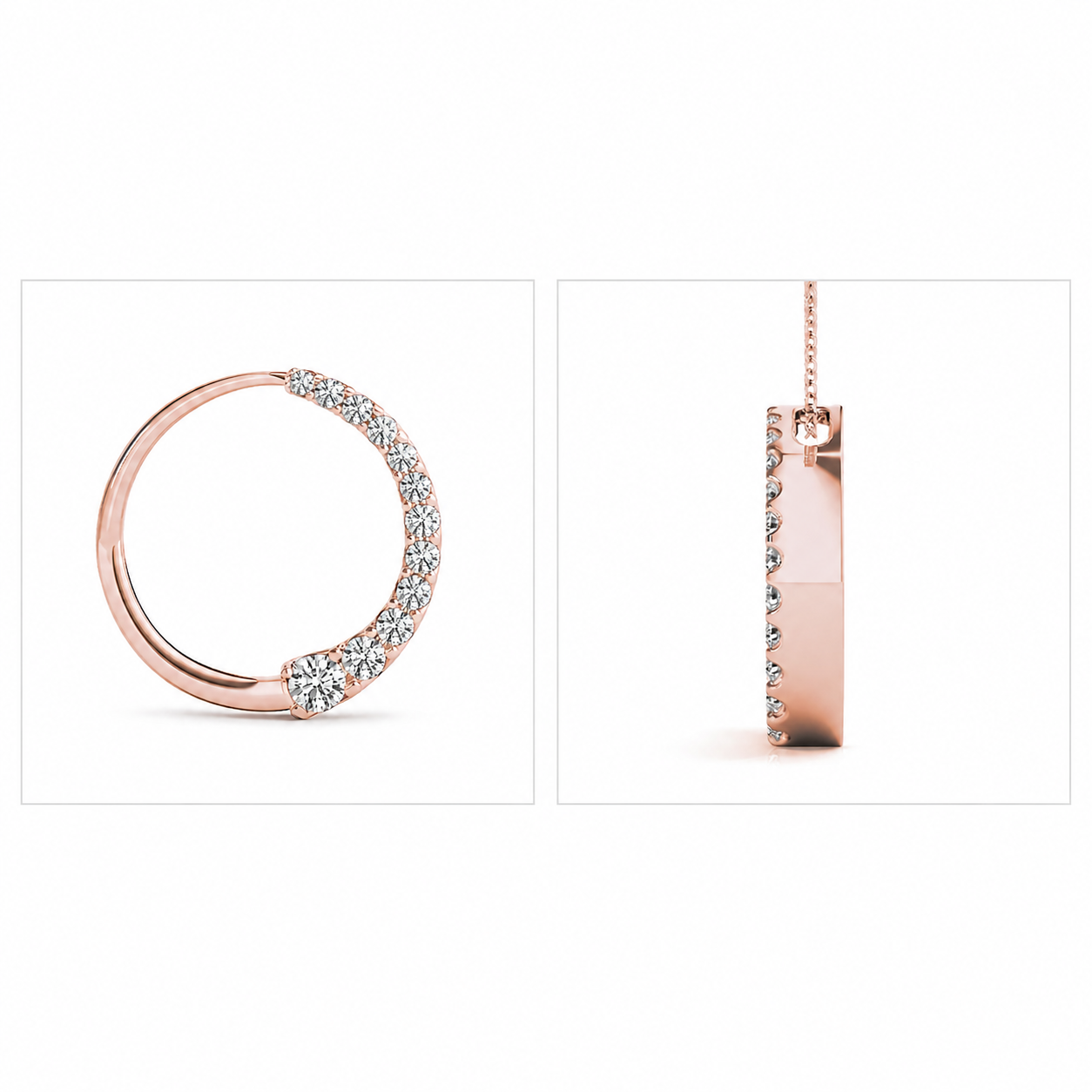 Simply Savvy “Endless Journey” 14K Rose Gold Diamond Circle Necklace