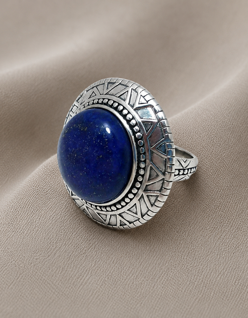 Load image into Gallery viewer, Pre-Owned Silpada Peruvian Ring|Sterling Silver Natural Lapis Lazuli Statement Ring R3270
