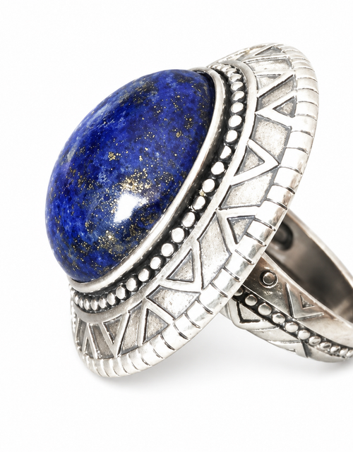 Load image into Gallery viewer, Pre-Owned Silpada Peruvian Ring|Sterling Silver Natural Lapis Lazuli Statement Ring R3270
