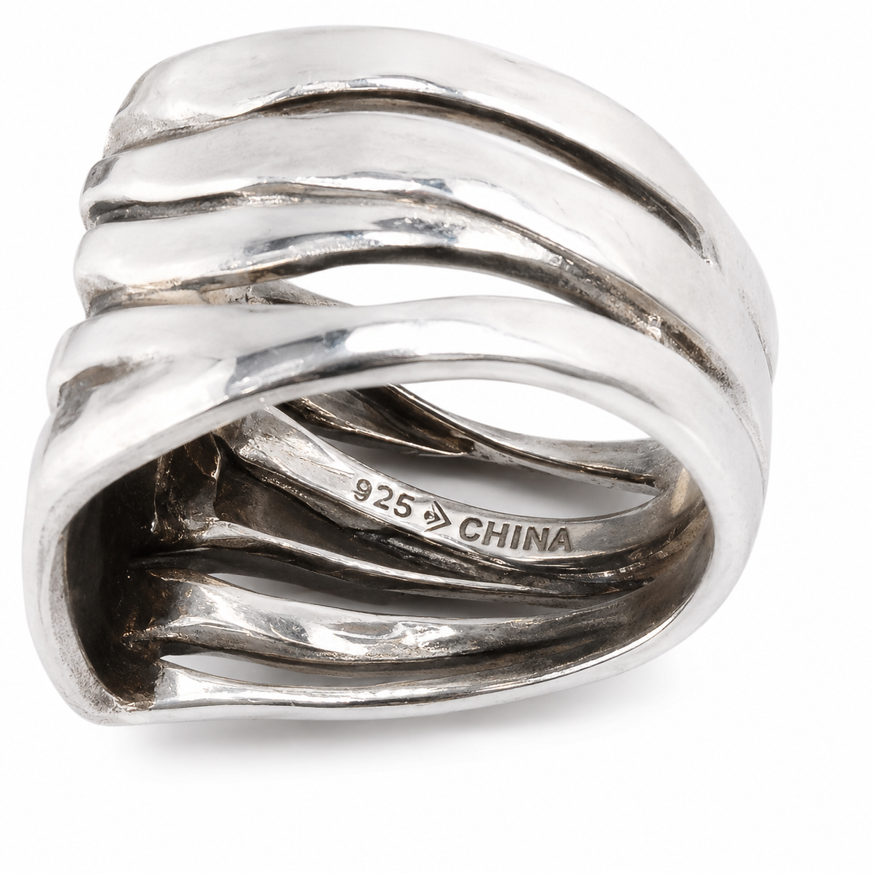 Pre-Owned Silpada R2761 Sterling Silver Zebra Jasper Abstract Statement Ring Size 7