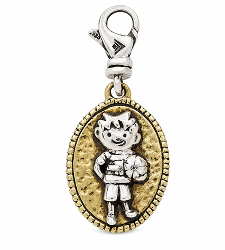 Pre-Owned Retired Silpada All-Star Boy Sterling Silver & Brass Charm Pendant