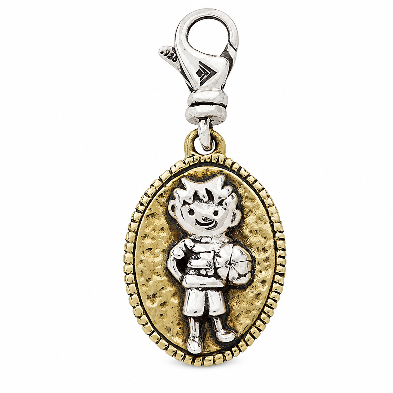 Pre-Owned Retired Silpada All-Star Boy Sterling Silver & Brass Charm Pendant