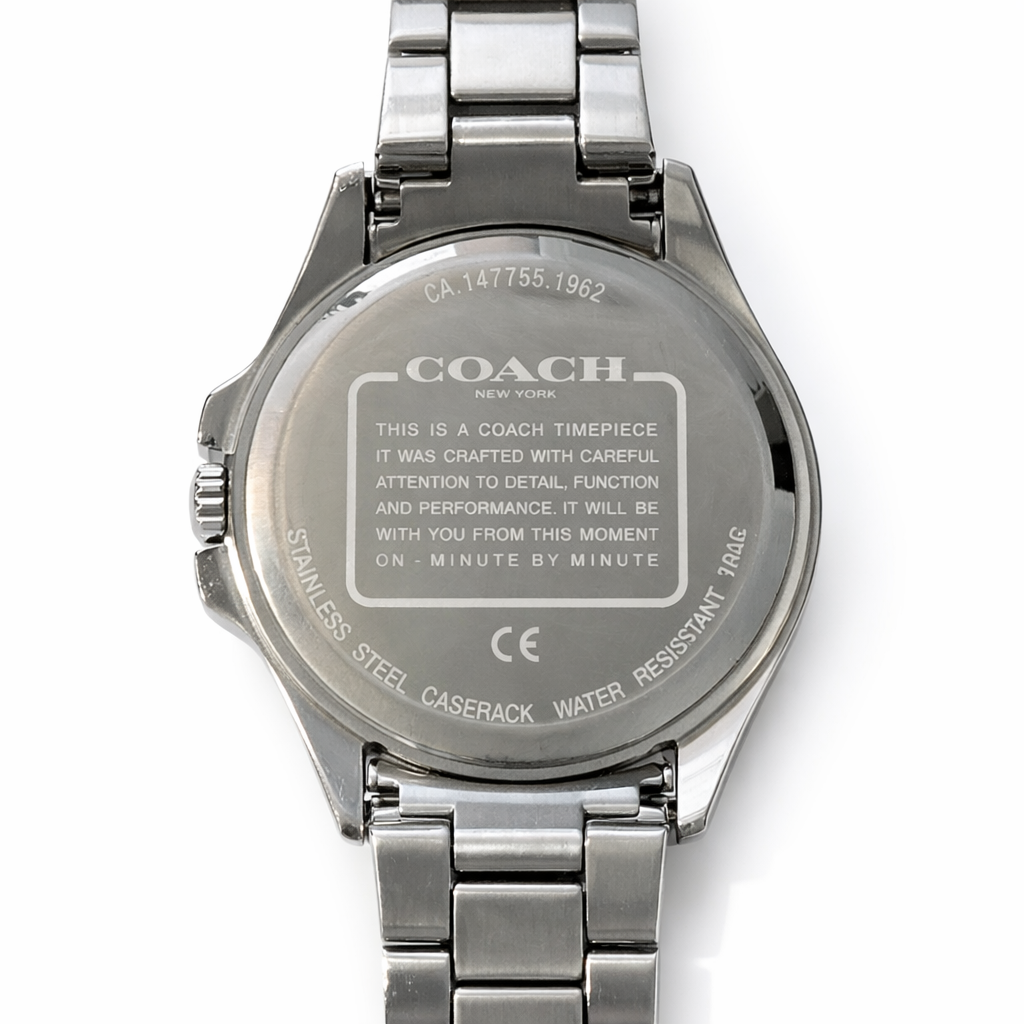 Coach Silver Signature Bangle Watch – Minimalist Bracelet Style (Pre-Owned)