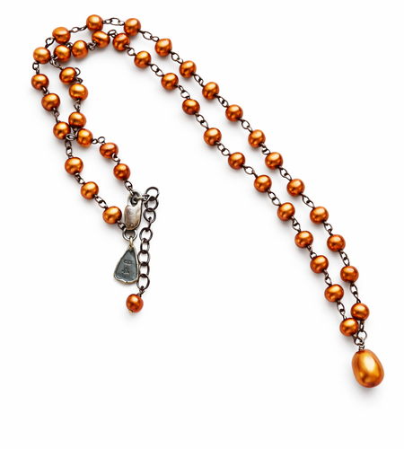 Pre-Owned Silpada Copper Freshwater Pearl Necklace - Retired Design