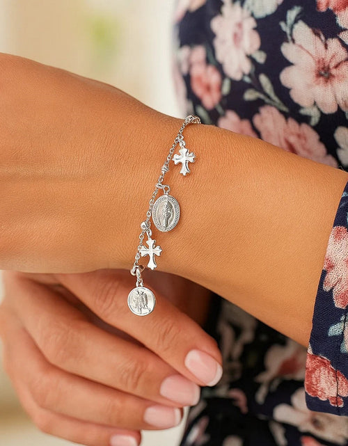 Load image into Gallery viewer, Sterling Silver Faith Charm Bracelet
