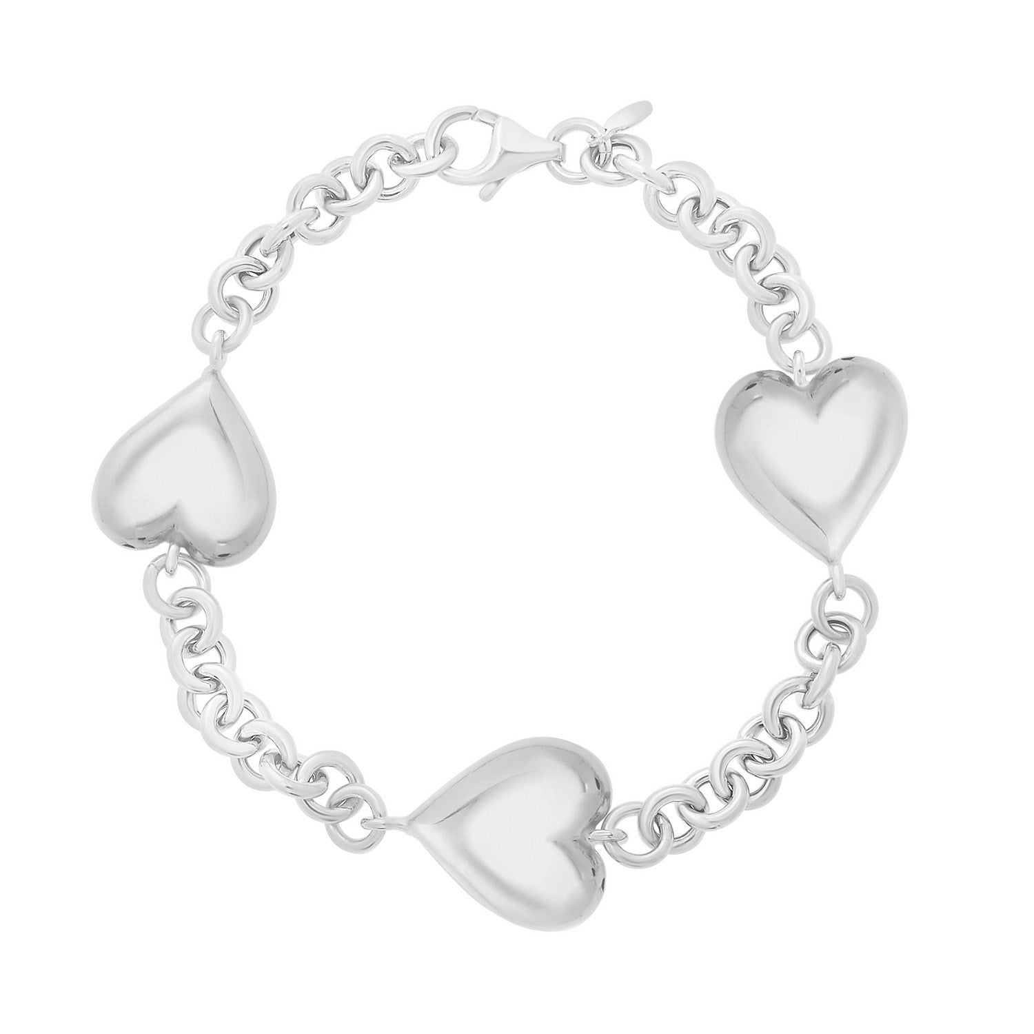Sterling Silver Triple Heart Bracelet