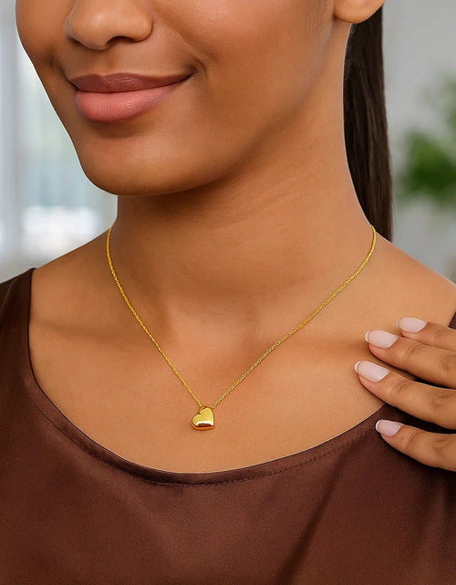 Load image into Gallery viewer, 14K Yellow Gold Puffed Mini Heart Pendant Necklace 18 Inch
