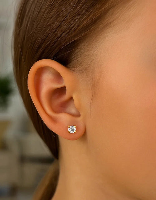 Load image into Gallery viewer, 14K Yellow Gold 2mm CZ Stud Earrings
