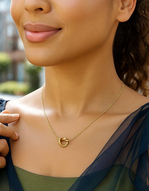 Load image into Gallery viewer, 14K Yellow Gold Love Knot Necklace 18 Inch + 2 Inch Extender
