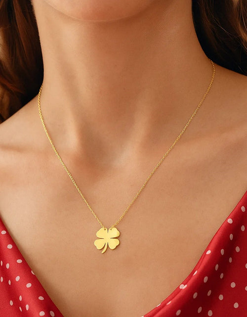 Load image into Gallery viewer, 14K Yellow Gold Four Leaf Clover Necklace – 18 Inch
