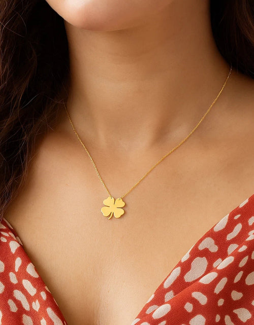 Load image into Gallery viewer, 14K Yellow Gold Four Leaf Clover Necklace – 18 Inch
