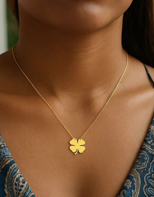 Load image into Gallery viewer, 14K Yellow Gold Four Leaf Clover Necklace – 18 Inch
