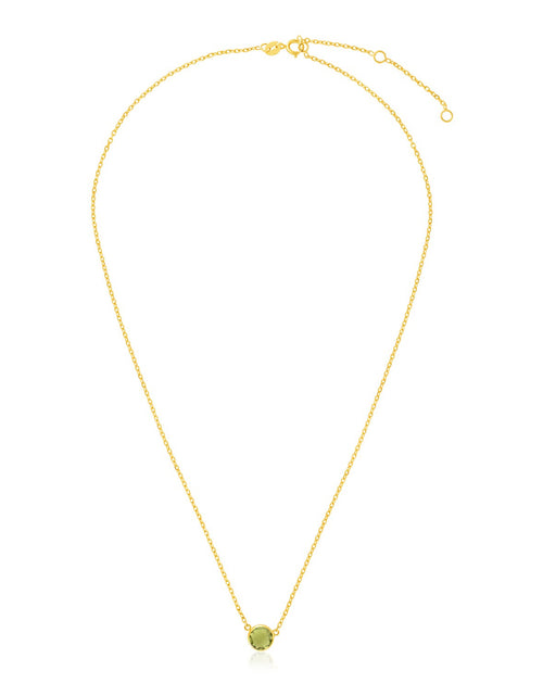 Load image into Gallery viewer, 14K Yellow Gold Round Peridot Necklace – 17 Inches

