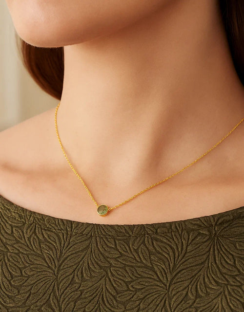 Load image into Gallery viewer, 14K Yellow Gold Round Peridot Necklace – 17 Inches
