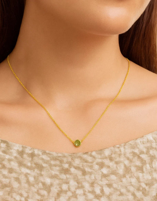 Load image into Gallery viewer, 14K Yellow Gold Round Peridot Necklace – 17 Inches
