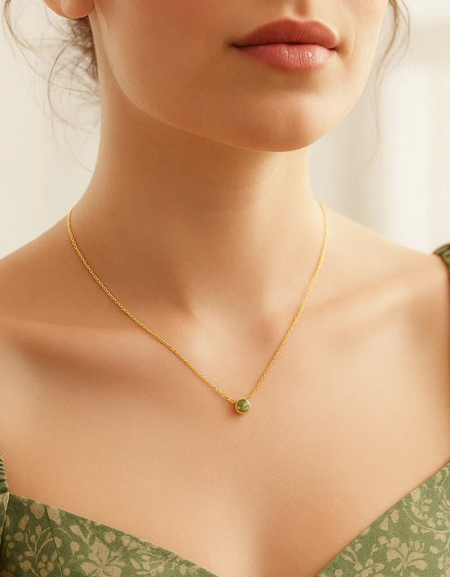 Load image into Gallery viewer, 14K Yellow Gold Round Peridot Necklace – 17 Inches
