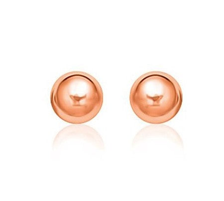 14K Rose Gold 4mm Ball Stud Earrings