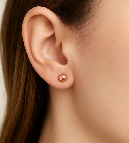 14K Rose Gold 4mm Ball Stud Earrings