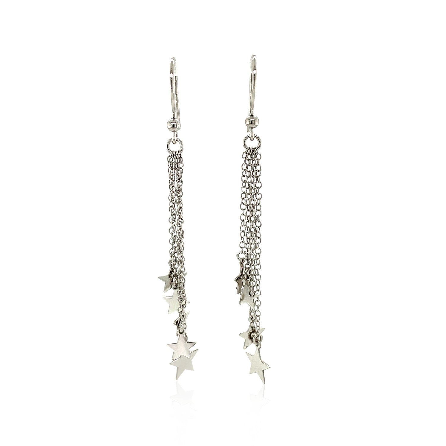 Sterling Silver Star Tassel Earrings