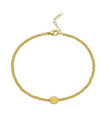 14k Yellow Gold Virgin Mary Medal Bracelet – 8 Inches