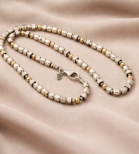 Pre-Owned Silpada Sterling Silver / Gold Filled Bead Necklace - Retired Design