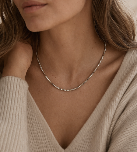 Pre-Owned Silpada Sterling Silver Popcorn Necklace - Retired Design