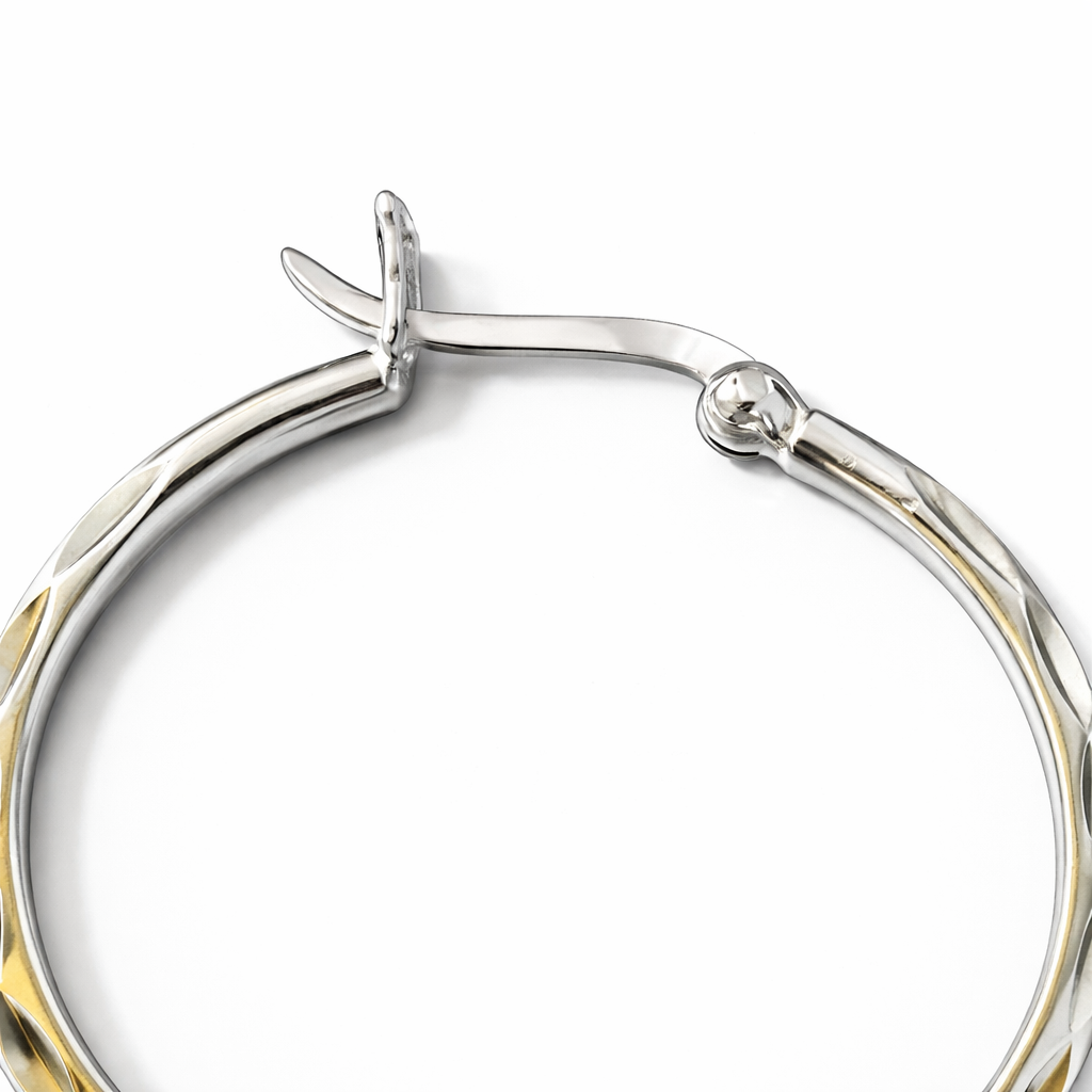925 Sterling Silver “Luxe Facet Hoop” Earrings – Polished Statement Hoops