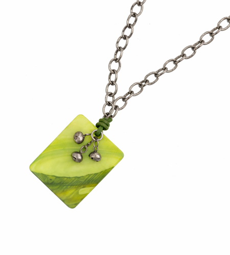 Pre-Owned Silpada Green Shell Necklace - Retired Design