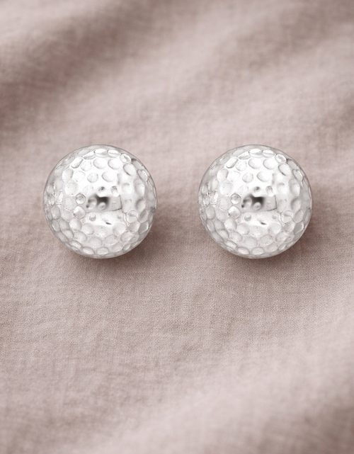 Load image into Gallery viewer, 925 Sterling Silver “Soft Hammered Dome Stud” Earrings – Minimalist Textured Studs
