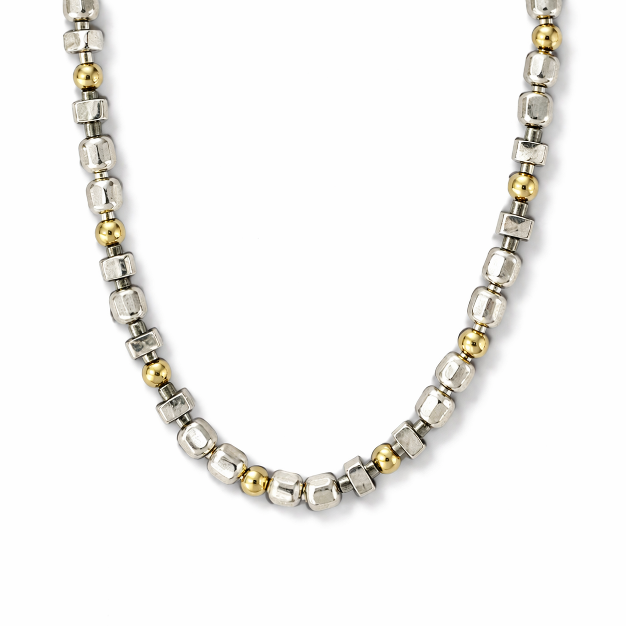 Pre-Owned Silpada Sterling Silver / Gold Filled Bead Necklace - Retired Design