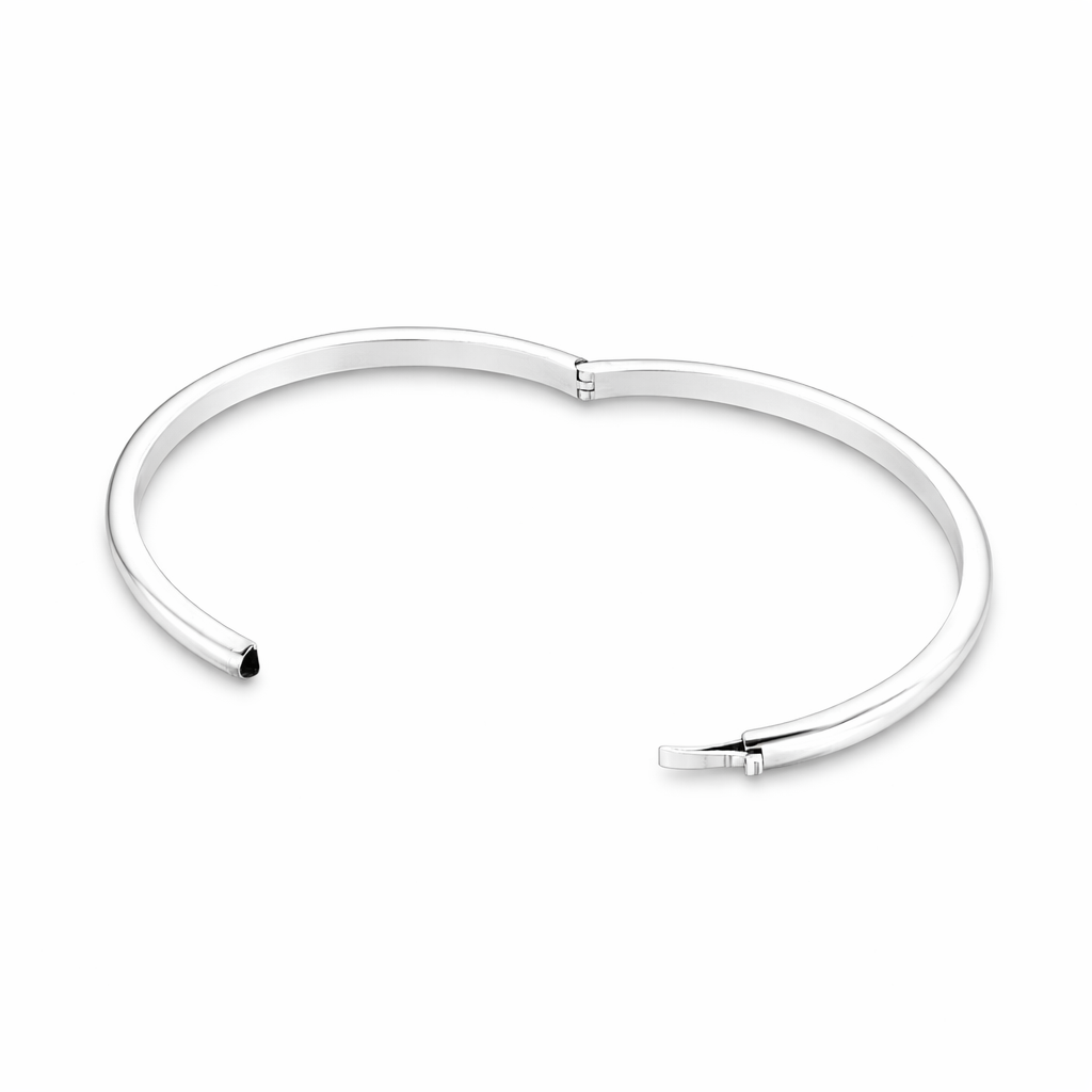 925 Sterling Silver “Essential Classic” Round Bangle – Polished 7mm Bracelet