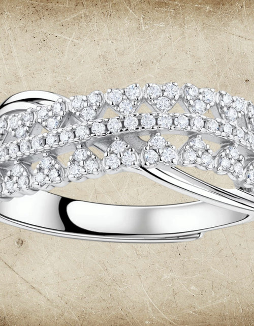 Load image into Gallery viewer, Moissanite Infinity Crossover Ring in 925 Sterling Silver
